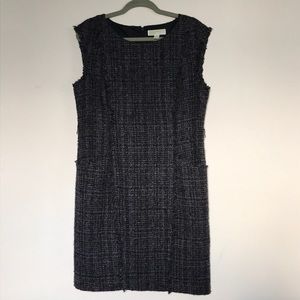 Michael Kors purple black tweed sheath dress 14